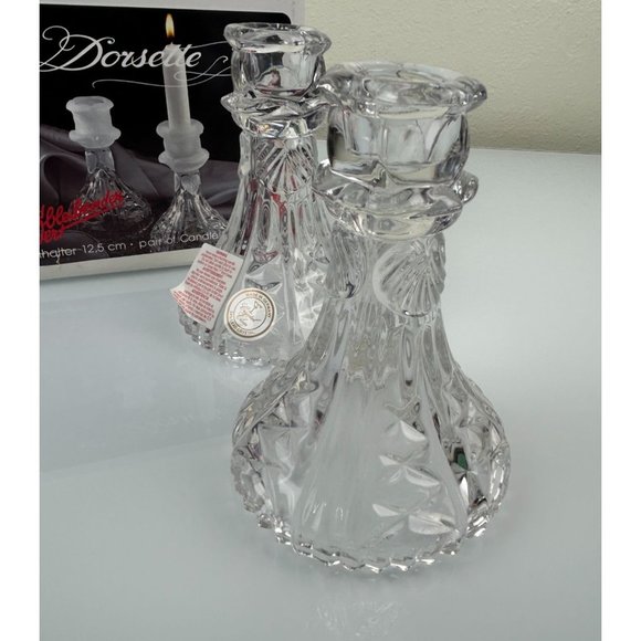 Vintage Anna Hutte Bleikristall Dorsette Crystal Pair of Candlesticks, Germany - Picture 14 of 15